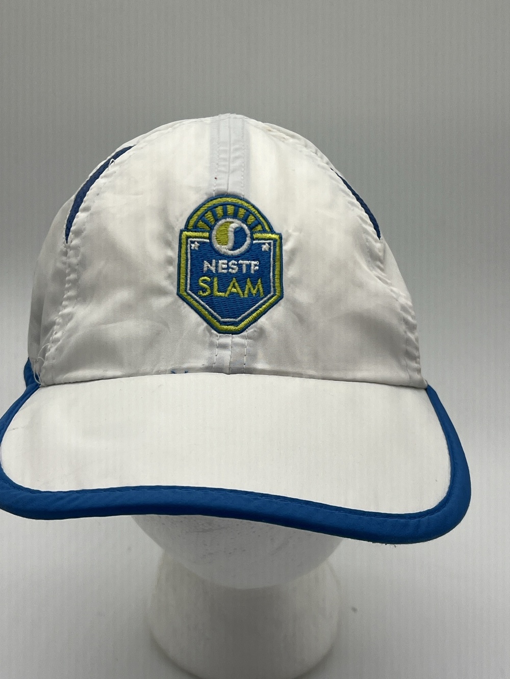 Neste Slam Hat Cap Strap Back One Size White Blue Embroidered Tennis Mens